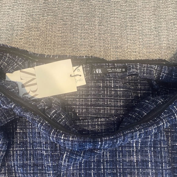 Zara off the shoulder tweed top - Picture 2 of 8